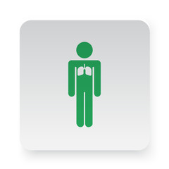 Green Lungs icon in circle on white app button
