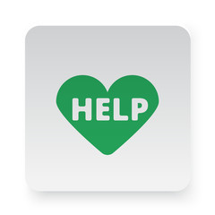 Green Defibrillator  icon in circle on white app button