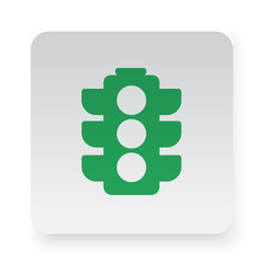 Green Traffic Light icon in circle on white app button
