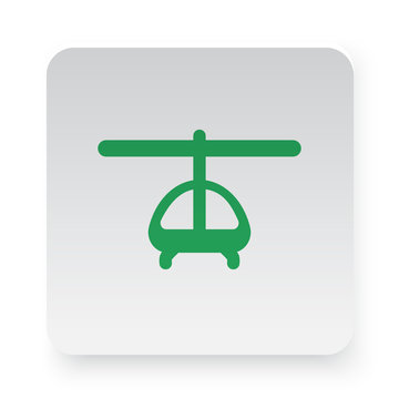 Green Helicopter icon in circle on white app button