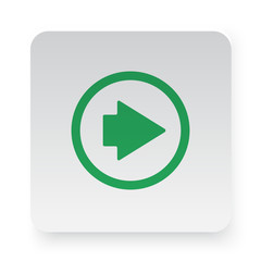 Green Arrow Right icon in circle on white app button