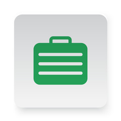 Green Travel Case icon in circle on white app button