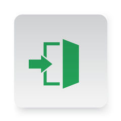 Green Enter icon in circle on white app button