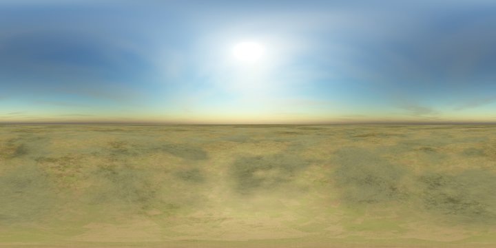 HDRI High resolution map, sun over the desert