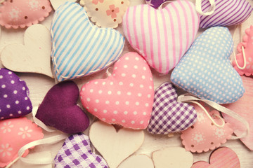 Grußkarte - Herzen - Pastell