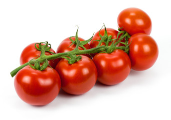 Bunch of fresh tomatoes. Isolated on white background.