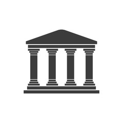 Greek temple on a white background flat design