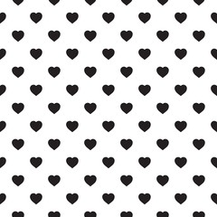 Monochrome seamless pattern with hearts
