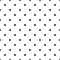Vector seamless patterns with white and black peas (polka dot).