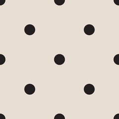 Vector seamless patterns with white and black peas (polka dot).