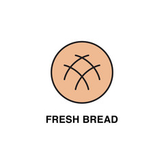 Color vector icon of fresh bread.