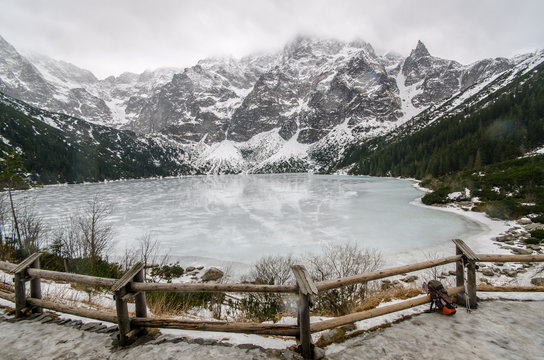 Fototapeta Zimowy szlak na Rysy ,Tatry Wysokie Polska,