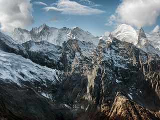 Dombai. Scenery of rockies in Caucasus region in Russia