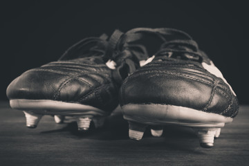 soccer - black and white photo
