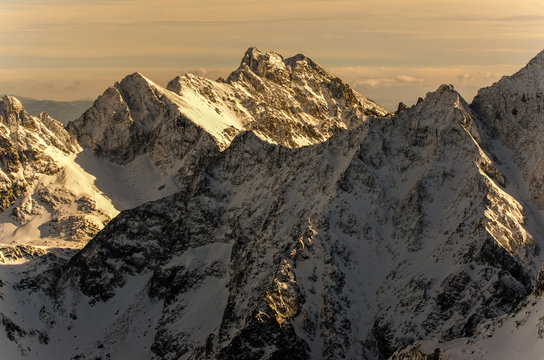Fototapeta Zima ,szlak na Rysy,Tatry,Polska,Słowacja ,Wysoka,Gerlach