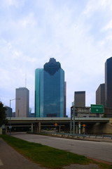 Fototapeta premium Vertical of a Houston, Texas street scene