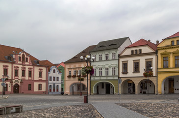 Fototapeta na wymiar main square in Kadan, Czech republic