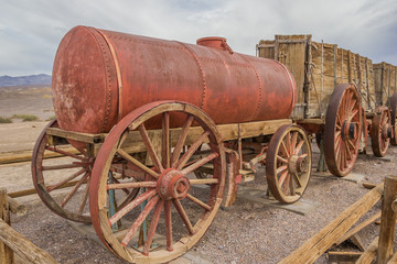 Fototapeta na wymiar Water tank car at Harmony Borax in Death Valley