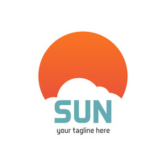Summer sun logo template. Sun logo. Sun icon. Flat sun icon