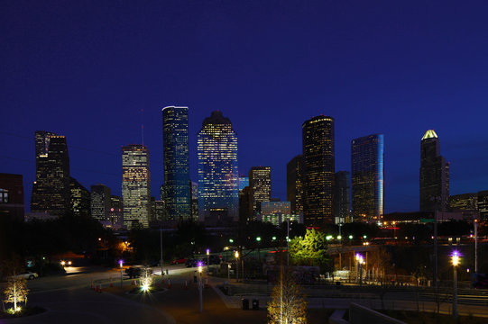 Houston, Texas Skyline On A Clear Night