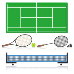 A set of sports equipment, vector illustration.
