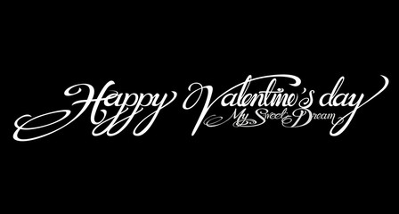 text design for Valentine Card on black background