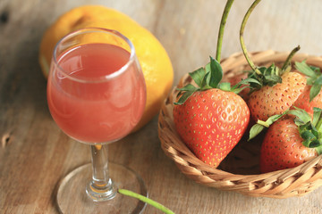 tasty fresh strawberry juice