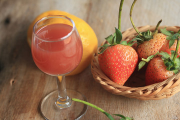 tasty fresh strawberry juice