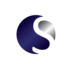 S letter blue and silver