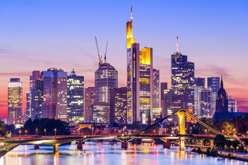 Frankfurt, Germany Skyline - obrazy, fototapety, plakaty