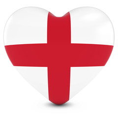 Obraz premium Love England Concept Image - Heart textured with English Flag