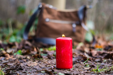 Handtasche im Wald