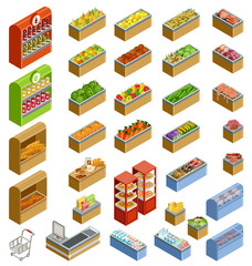 Isometric counters with food