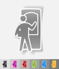 realistic design element. delivery man