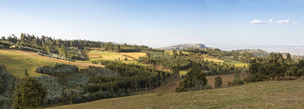 Wide panorama of Ethiopian highlands