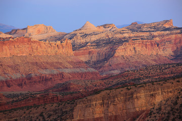 Sunset of the Formations of the Waterpocket Fold, Capitol Reef National Park