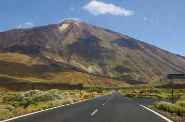 Road in Teide National Park, Tenerife, Canary islands, Spain