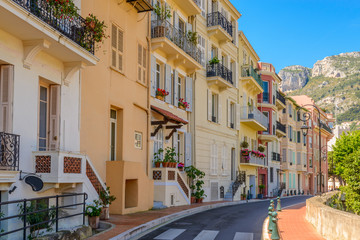 Obraz premium Fragment of Monaco Village, Monaco, France. Narrow streets in Old Town.