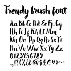 Brush written alphabet