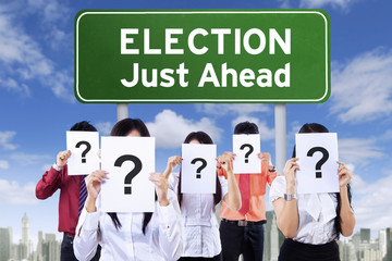 Election board and unknown people