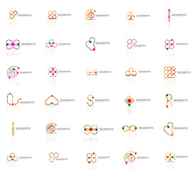 Set of vector linear logotypes, geometric abstract symbols, elegant icons