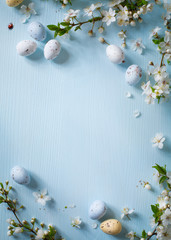 Easter eggs on wooden background - 101824685