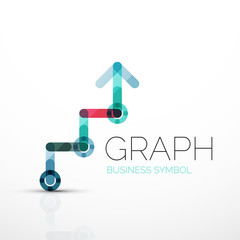 Abstract logo idea, linear chart or graph  business icon. Creative vector logotype design template