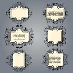 Vintage floral frame. Element for design.