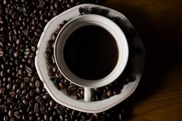 Obraz na płótnie Canvas Coffe beans and cup.