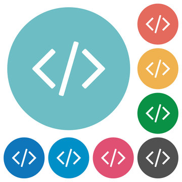 Flat programming code icons