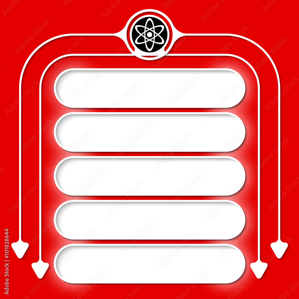 Poster five frames for your text and science icon