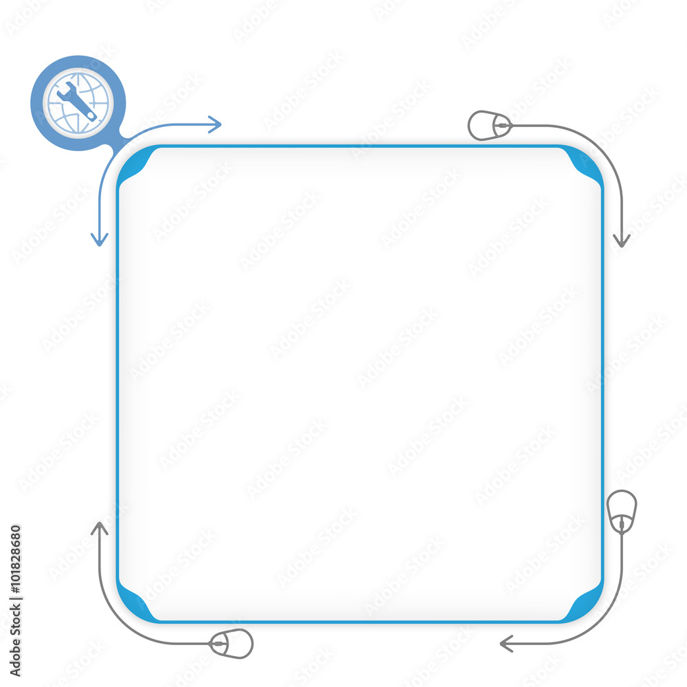 Poster vector blue box to fill your text and spanner