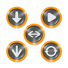 Set of five icons with different arrows