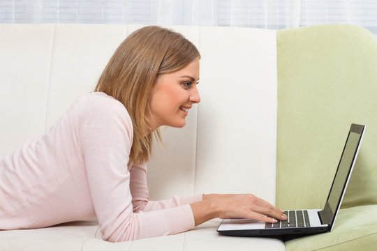 Woman using laptop 